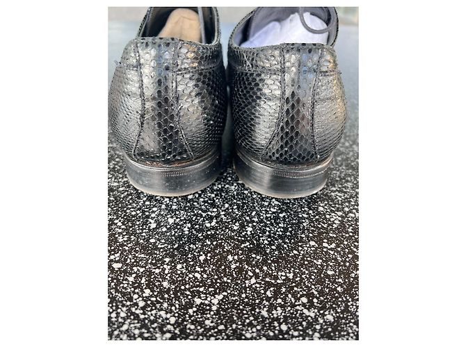 Scarpe Oxford Dolce & Gabbana in pelle e pitone nero - vista 4