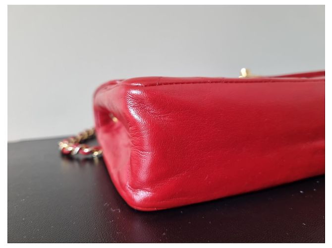 Borsa Chanel Timeless in pelle di agnello rossa Rosso - vista 12