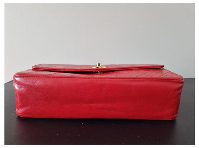 Borsa Chanel Timeless in pelle di agnello rossa Rosso - vista 13