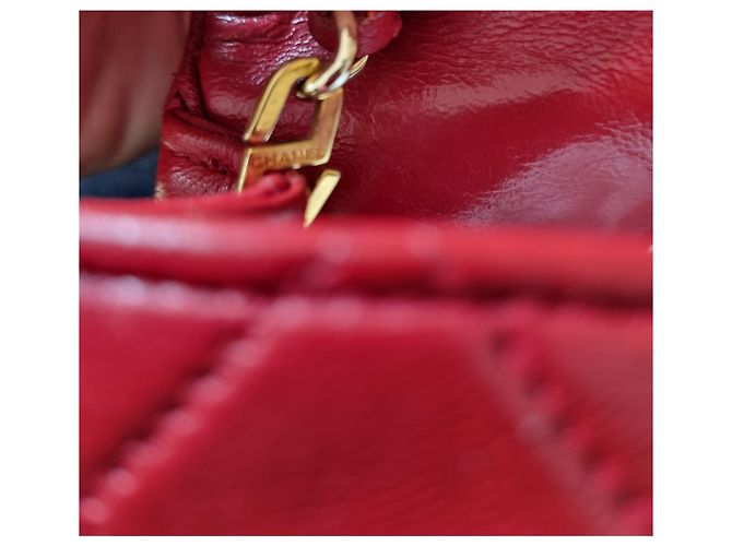 Borsa Chanel Timeless in pelle di agnello rossa Rosso - vista 2