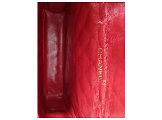 Borsa Chanel Timeless in pelle di agnello rossa Rosso - vista 4