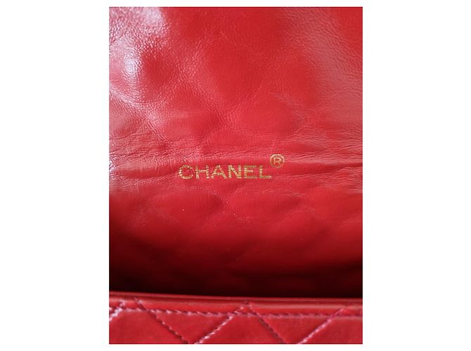 Borsa Chanel Timeless in pelle di agnello rossa Rosso - vista 5