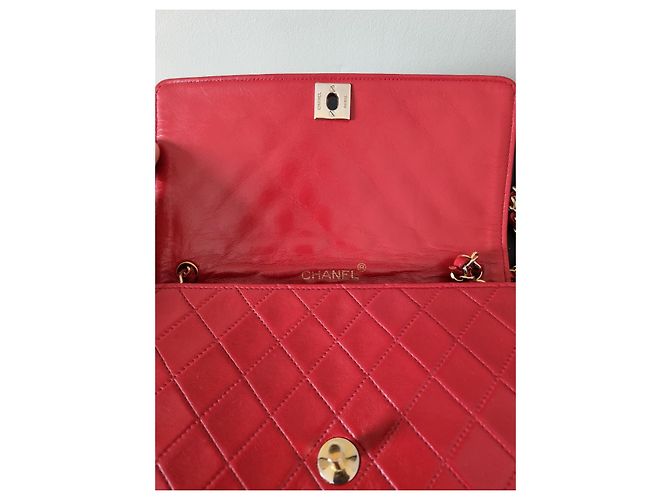 Borsa Chanel Timeless in pelle di agnello rossa Rosso - vista 6
