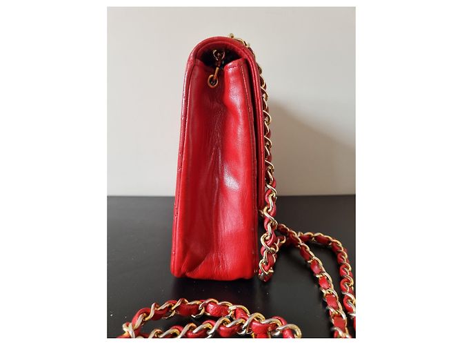 Borsa Chanel Timeless in pelle di agnello rossa Rosso - vista 7