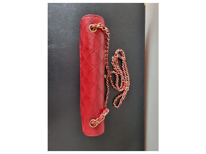 Borsa Chanel Timeless in pelle di agnello rossa Rosso - vista 9