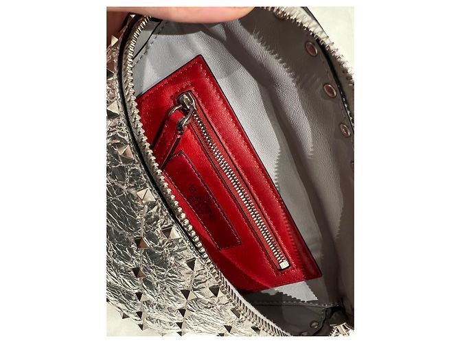 Valentino Garavani Banana Rockstud Spike Argento - vista 2