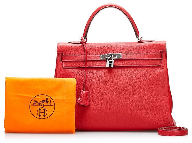 Hermès Rosso Togo Kelly 35 - vista 11