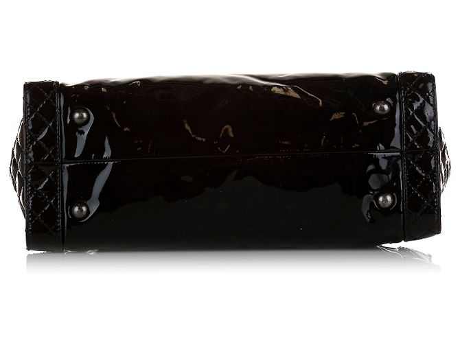 Chanel Black Patent Boy Reverso Shopping Tote Nero - vista 5