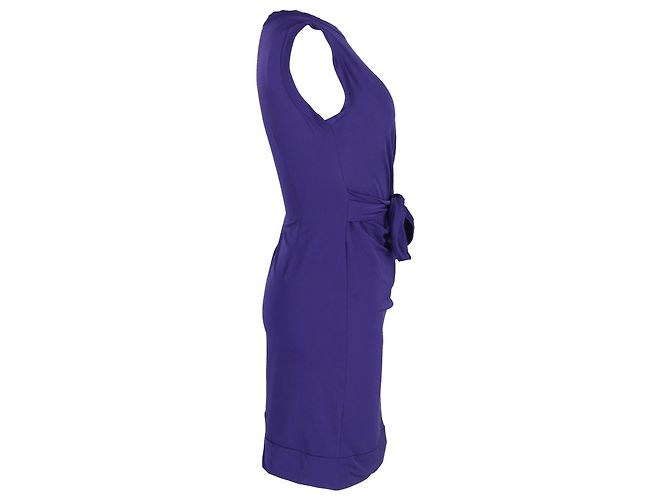 Mini abito Diane Von Furstenberg Della Tie Waist in nylon viola - vista 2