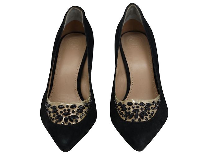 Décolleté Tory Burch Delphine impreziositi in camoscio nero - vista 2