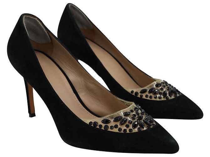 Décolleté Tory Burch Delphine impreziositi in camoscio nero - vista 3