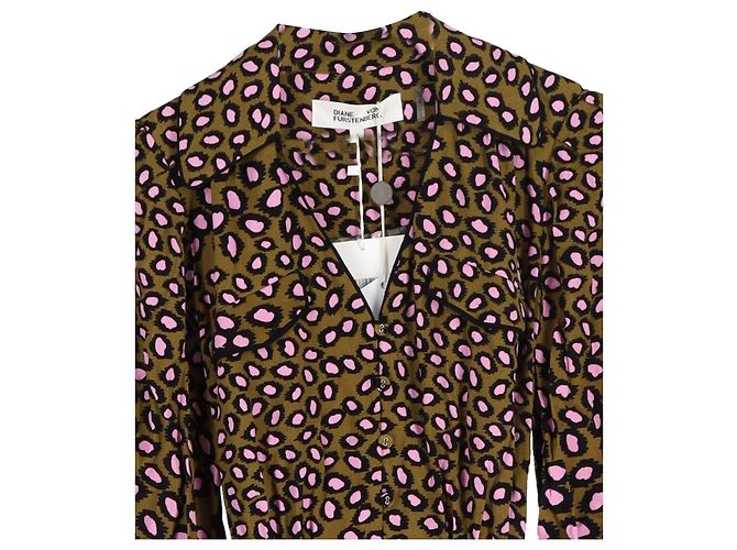 Diane Von Furstenberg Ella Wrap-Effect Leopard Print Playsuit in Multicolor Viscose - view 2