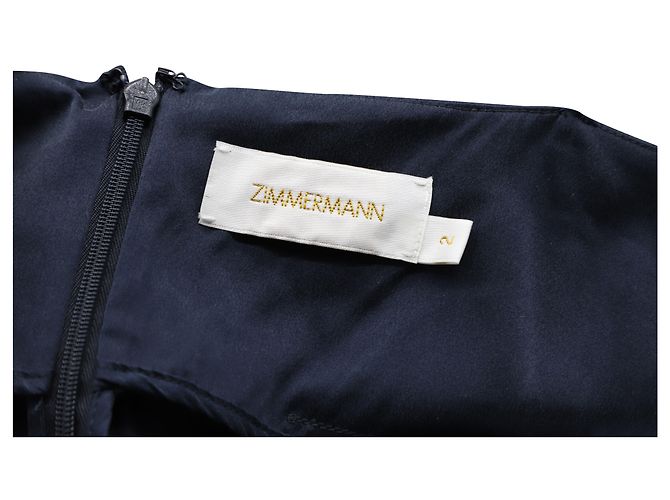 Zimmermann Off-Shoulder Jumpsuit in Navy Blue Silk - view 2