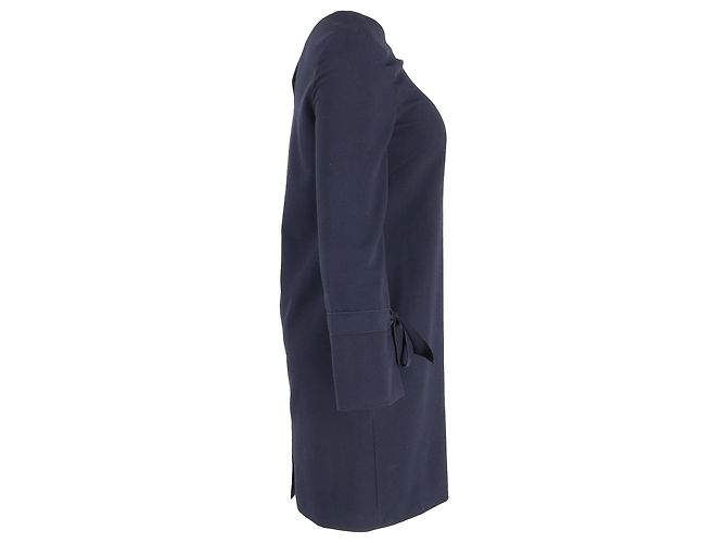 Iris & Ink-Ärmel-Tunikakleid mit Schleife aus marineblauem Polyester - Ansicht 2