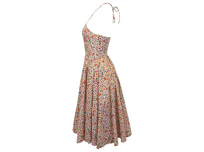 Autre Marque Caroline Constas Abito midi con stampa Gretta in cotone multicolor - vista 2