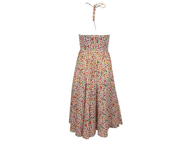 Autre Marque Caroline Constas Abito midi con stampa Gretta in cotone multicolor - vista 3