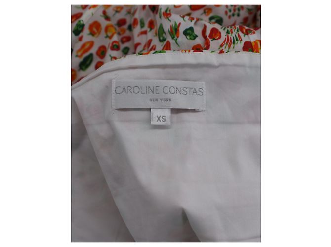 Autre Marque Caroline Constas Abito midi con stampa Gretta in cotone multicolor - vista 4