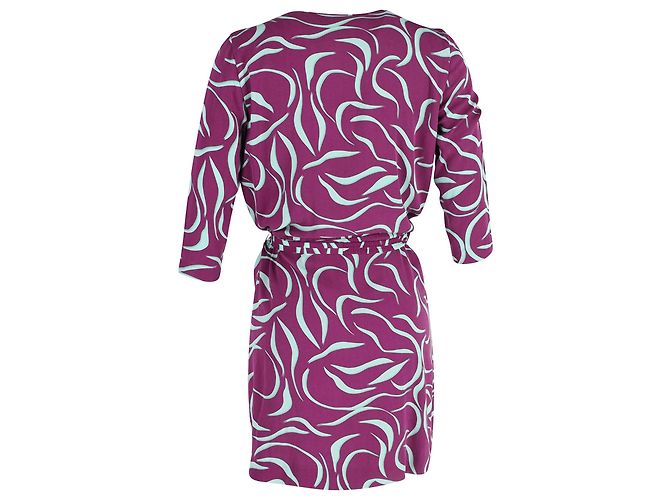 Diane Von Furstenberg Danil Mini abito con collo ad anello e cintura in poliestere multicolore - vista 2