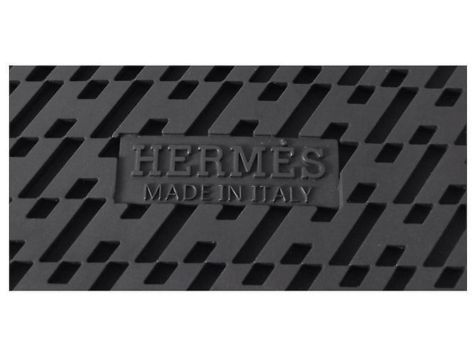 Hermès Sandali Hermes Chypre in pelle marrone naturale e suola nera Nero - vista 12