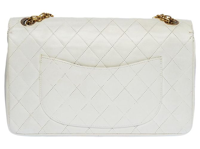 Mademoiselle Sac Chanel Timeless/Classico in Pelle Bianca - 1212511990 Bianco - vista 2