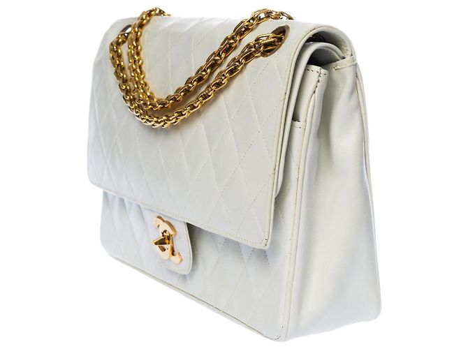 Mademoiselle Sac Chanel Timeless/Classico in Pelle Bianca - 1212511990 Bianco - vista 3
