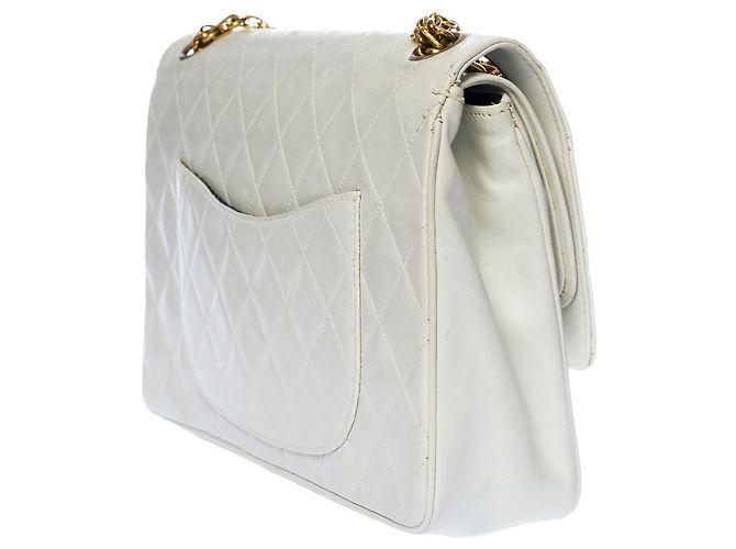 Mademoiselle Sac Chanel Timeless/Classico in Pelle Bianca - 1212511990 Bianco - vista 4