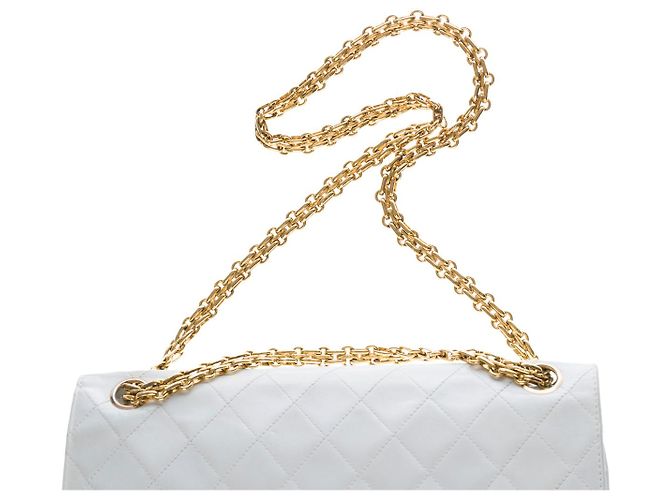 Mademoiselle Sac Chanel Timeless/Classico in Pelle Bianca - 1212511990 Bianco - vista 7