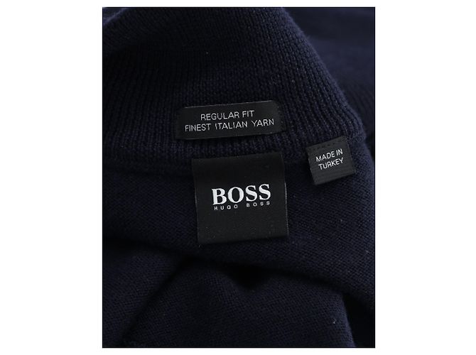 Hugo Boss Regular Fit Zip Cardigan in Navy Blue Cotton - Ansicht 4