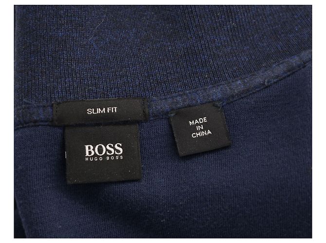 Hugo Boss Regular Fit Zip Cardigan in Navy Blue Cotton - Ansicht 6