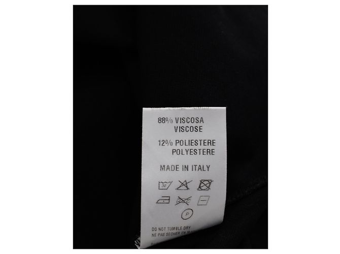 Polo Lanvin con collo in grosgrain in cotone nero - vista 5