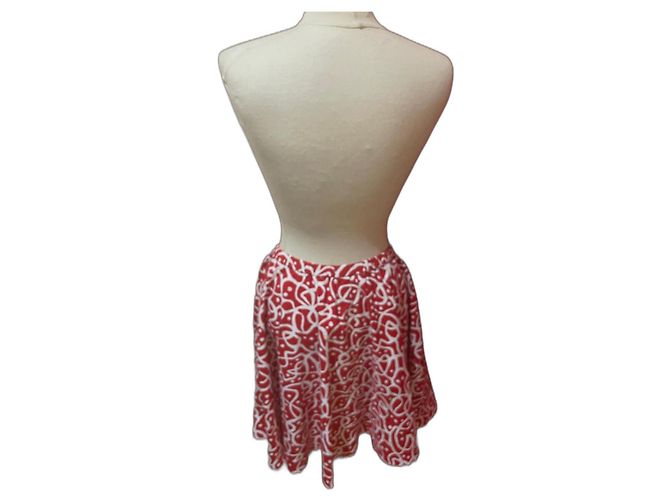 Falda Agnès b. Rafael Gray Roja y Blanca de Algodón Blanco - vista 2