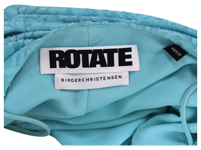 Autre Marque Rotate Birger Christensen Satin-Jacquard-Mini-Slipkleid aus blauer Viskose Hellblau - Ansicht 4