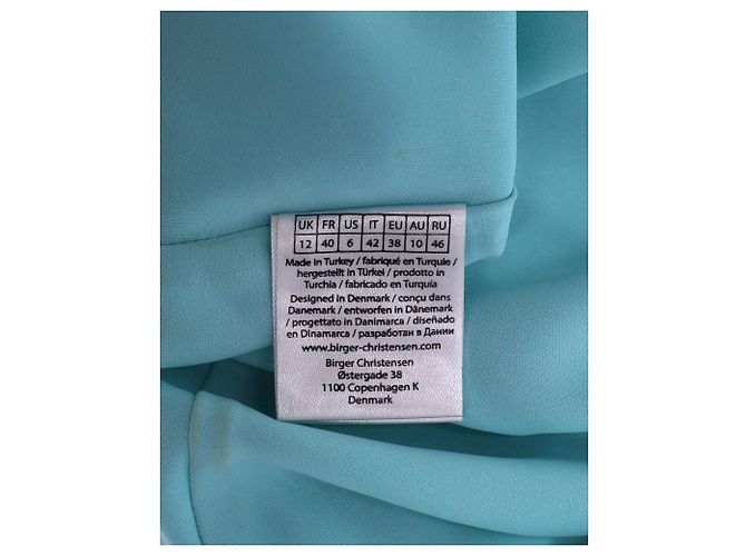 Autre Marque Rotate Birger Christensen Satin-Jacquard-Mini-Slipkleid aus blauer Viskose Hellblau - Ansicht 5