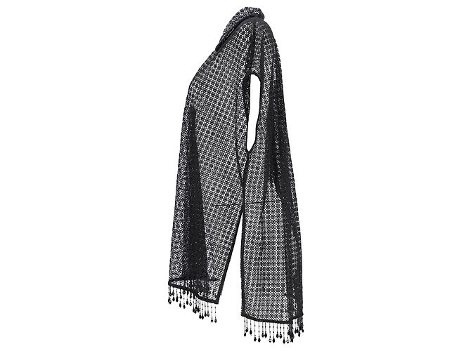 Ganni Häkelperlen-Strandkleid aus schwarzem Polyester - Ansicht 2