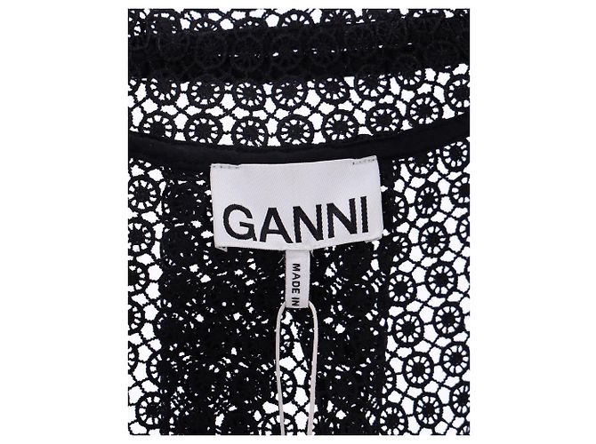 Ganni Häkelperlen-Strandkleid aus schwarzem Polyester - Ansicht 4