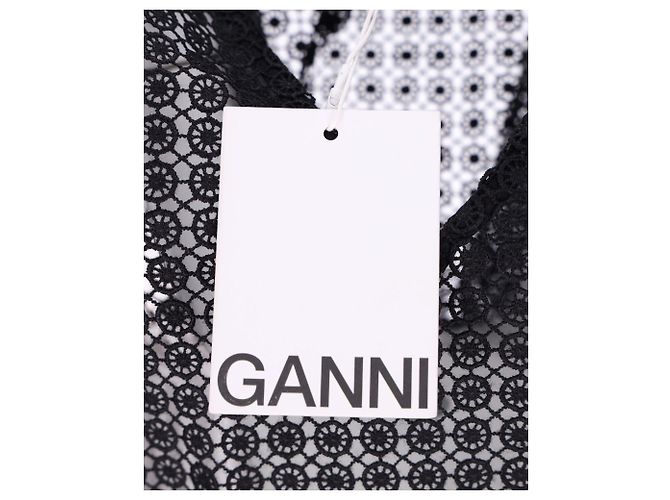Ganni Häkelperlen-Strandkleid aus schwarzem Polyester - Ansicht 6