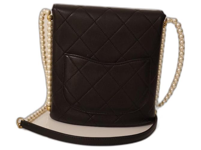 Borsa Chanel Hobo in pelle nera e perle Nero - vista 3