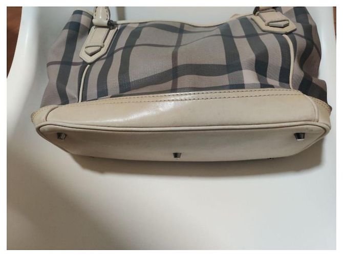 Brook Burberry mittelgroße Einkaufstasche, SKU mit geräuchertem Karomuster 45136 Beige - Ansicht 13