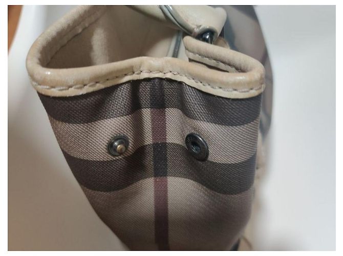 Brook Burberry mittelgroße Einkaufstasche, SKU mit geräuchertem Karomuster 45136 Beige - Ansicht 14