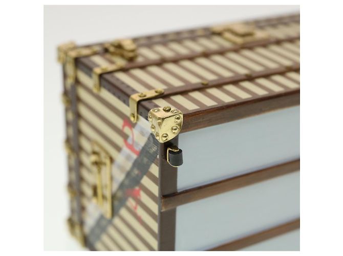 Fermacarte per baule LOUIS VUITTON Solo VIP Beige Marrone Oro LV Auth am4508 D'oro - vista 14
