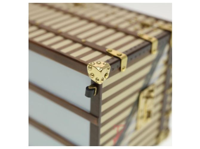 Fermacarte per baule LOUIS VUITTON Solo VIP Beige Marrone Oro LV Auth am4508 D'oro - vista 15