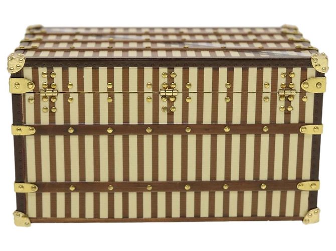Fermacarte per baule LOUIS VUITTON Solo VIP Beige Marrone Oro LV Auth am4508 D'oro - vista 2