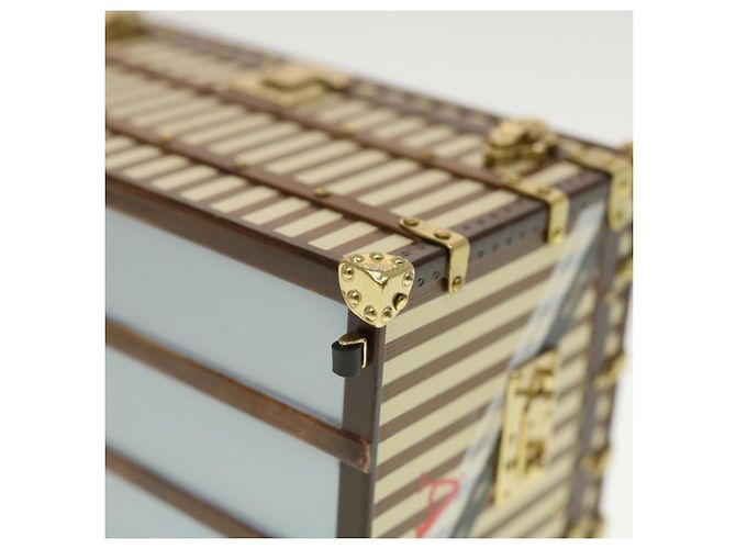 Fermacarte per baule LOUIS VUITTON Solo VIP Beige Marrone Oro LV Auth am4508 D'oro - vista 7