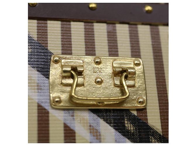 Fermacarte per baule LOUIS VUITTON Solo VIP Beige Marrone Oro LV Auth am4508 D'oro - vista 8