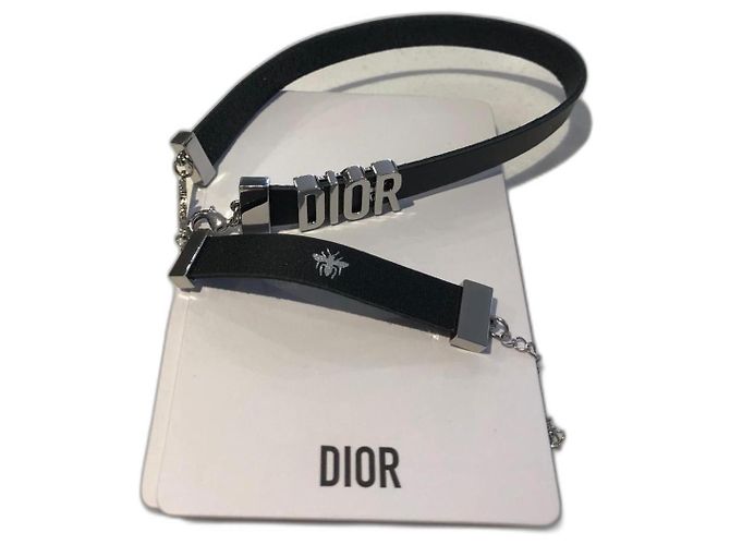 Bracciale Christian Dior Bee in pelle nera Nero - vista 2