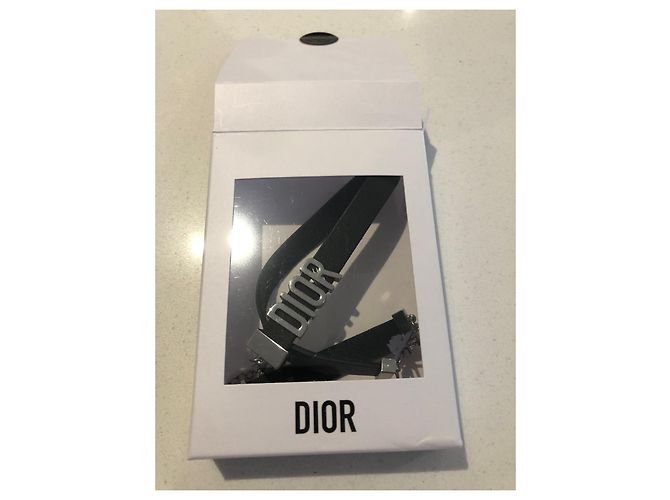 Bracciale Christian Dior Bee in pelle nera Nero - vista 3