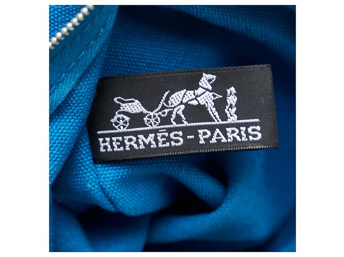 Hermès Hermes Blue Toile H Cannes GM Bianco - vista 6