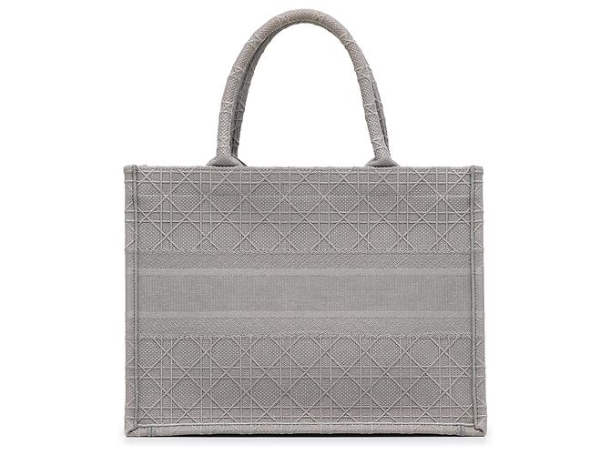 Borsa a libro ricamata Cannage media grigia Dior Marrone - vista 3