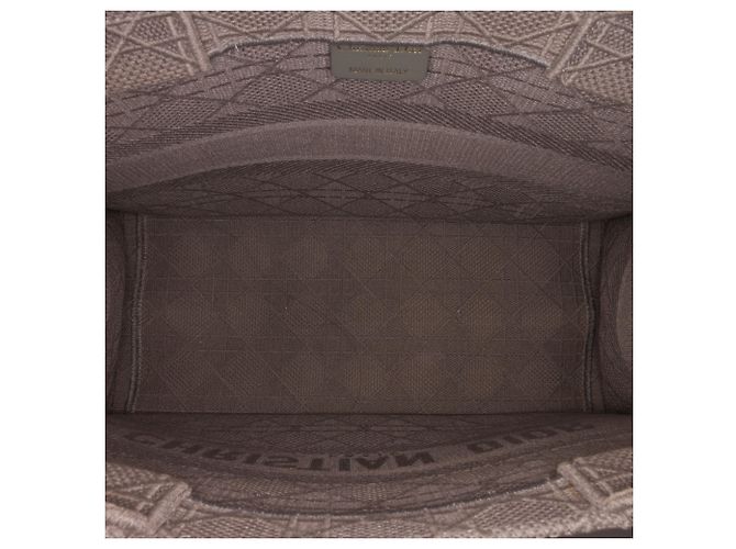 Borsa a libro ricamata Cannage media grigia Dior Marrone - vista 6