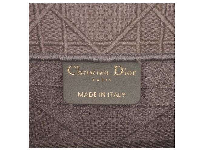 Borsa a libro ricamata Cannage media grigia Dior Marrone - vista 7